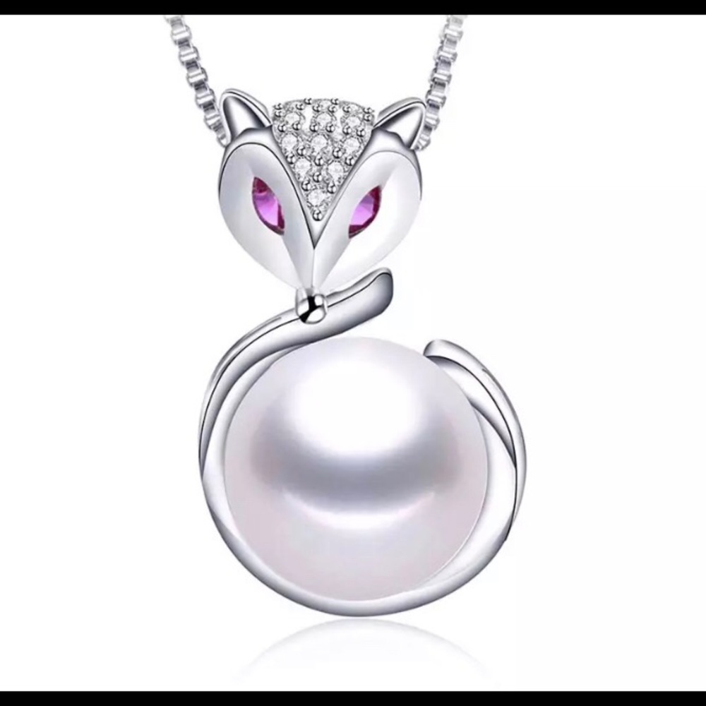 Sterling Silver Fox Necklace